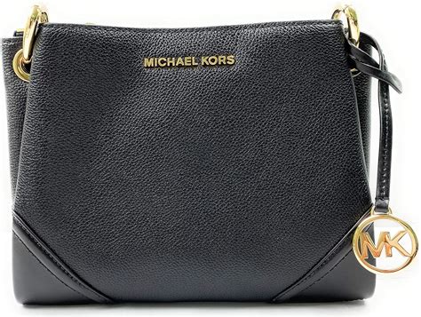 michael kors saddle bag black|Michael Kors triple compartment bag.